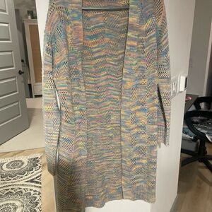 Colorful Knit Open-Front Cardigan
